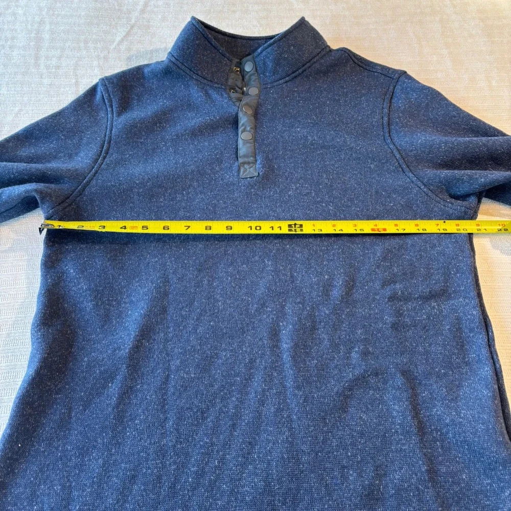 Swannies Golf Mens Large Navy Blue Heathered Snap Mock Neck Pullover Sweater